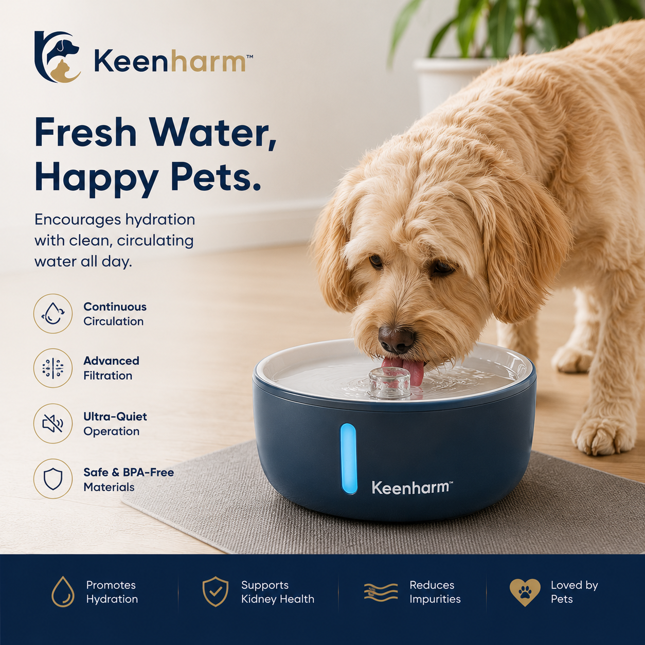 Keenharm™ AquaFlow Smart Pet Fountain