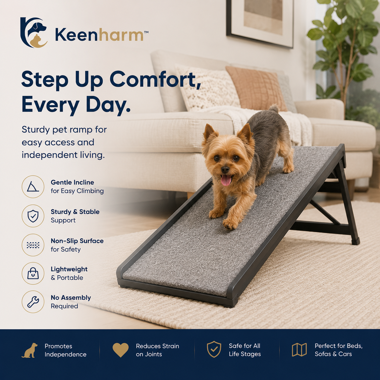 Keenharm™ EasyStep Foldable Pet Ramp